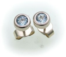 Orecchini A Stecca Topazio Reale Oro Bianco 333 8kt Donna Orecchini Oro Blu