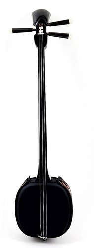 New Cool Black Sanshin- Shamisen Synthetic skin Made in Japan - Picture 17 of 19