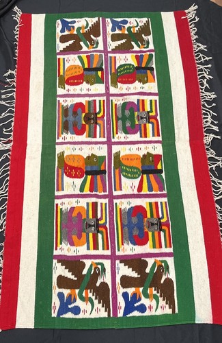 MANTA/ALFOMBRA TEJIDA Arte Popular MEXICANO Azteca - Imagen 2 de 22