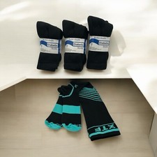 9 PAIRS Yacht Smith Unisex Black, Cotton Crew Socks - Shoe Size 5-11 Extra