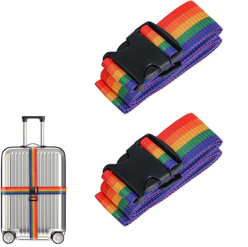 2pcs Suitcase Straps Extra Strong Safety Adjustable Luggage Travel Baggage Belt - Picture 13 of 48