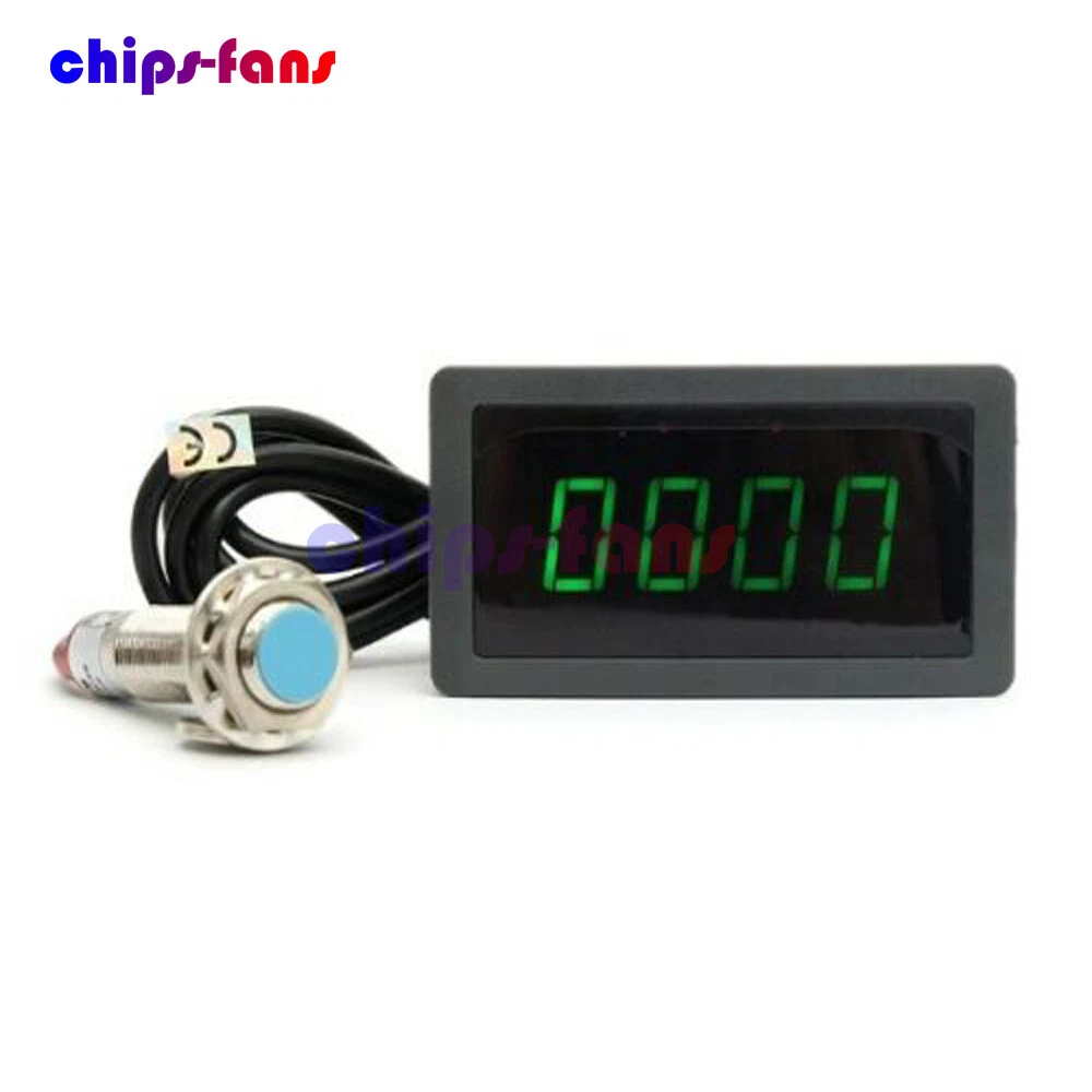 Sensor Interruptor de Proximidad Digital 4 Dígitos 0.56" LED RPM Tacómetro Contador Hall