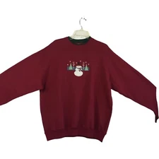 VTG MCCC Sportswear Energy XL Christmas Retro Snowmen Pullover USA 90s Sweater