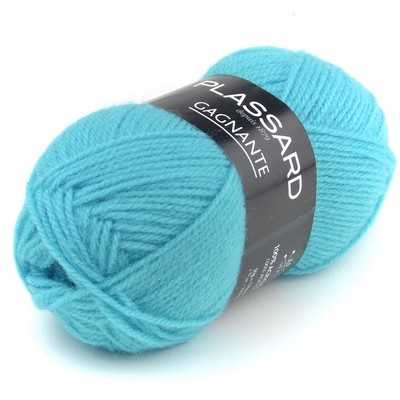 Lot De 10 Pelotes Plassard Bleu Turquoise - Aiguille N°3.5, Acrylique