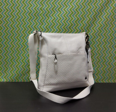 The Sak Lucia Damen Zip Top Weiß Leder Crossbody Reise Schulter Handtasche