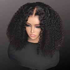 Glueless Human Hair Wig PartingMax Kinky Curly Closure 6 X 4 HD Lace Pre Plucked