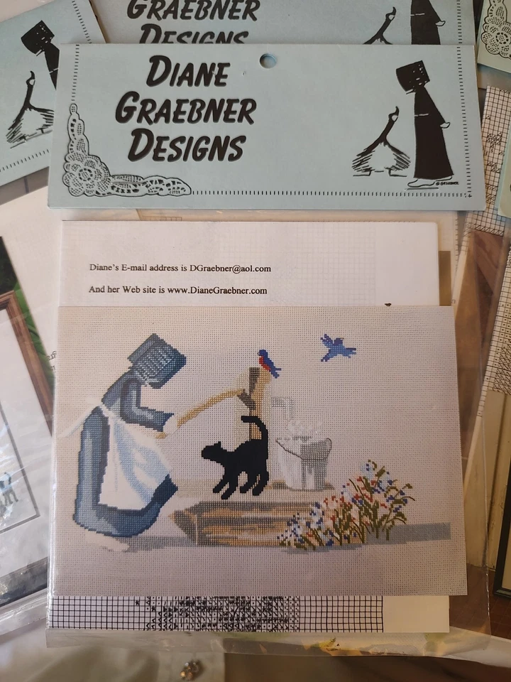 Lot of 8 Different Diane Graebner Amish Cross Stitch Patterns / Charts - Image 2 of 4
