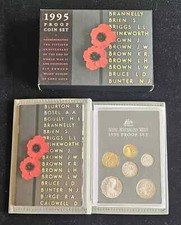 1995 AUSTRALIA - OFFICIAL PROOF SET (6) - END WWII  w/ DUNLOP 50 CENTS - RAM PKG
