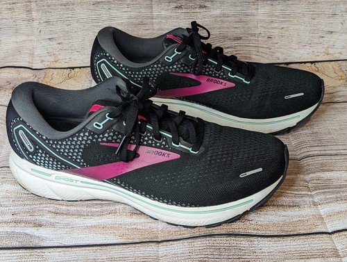Brooks Ghost 14 Running Shoes Womens Size 12 Wide Sneakers Gym Training  Black | eBay
