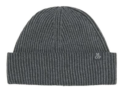 Marc O'Polo Knitted Hat Tuck Structure Mütze Graphite Grey Melange dunkelgrau