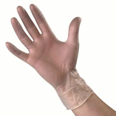 Vinyl puderfreie Handschuhe transparent Medium