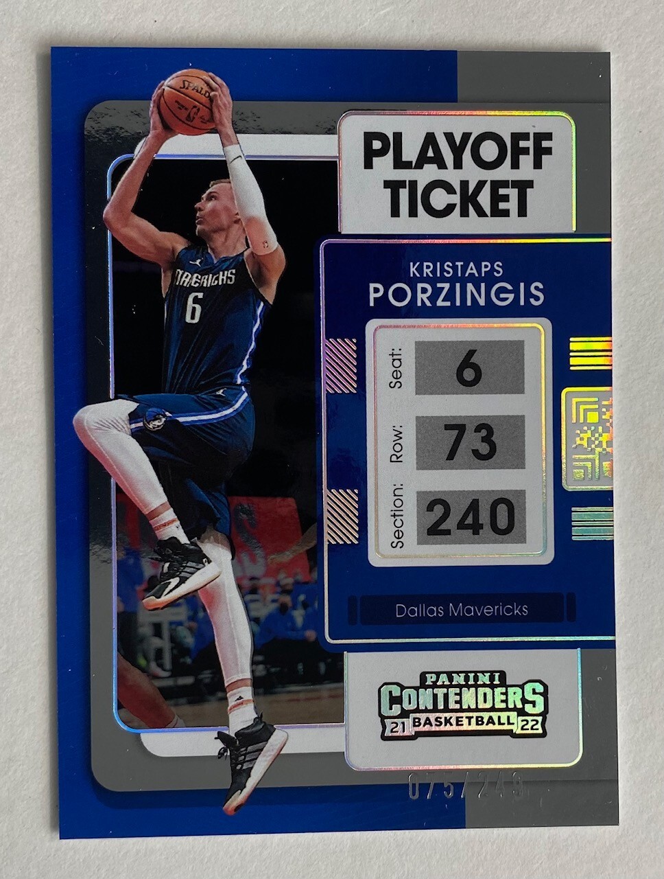 2021-22 Panini Contenders  #38 Kristaps Porzingis Playoff Ticket /249