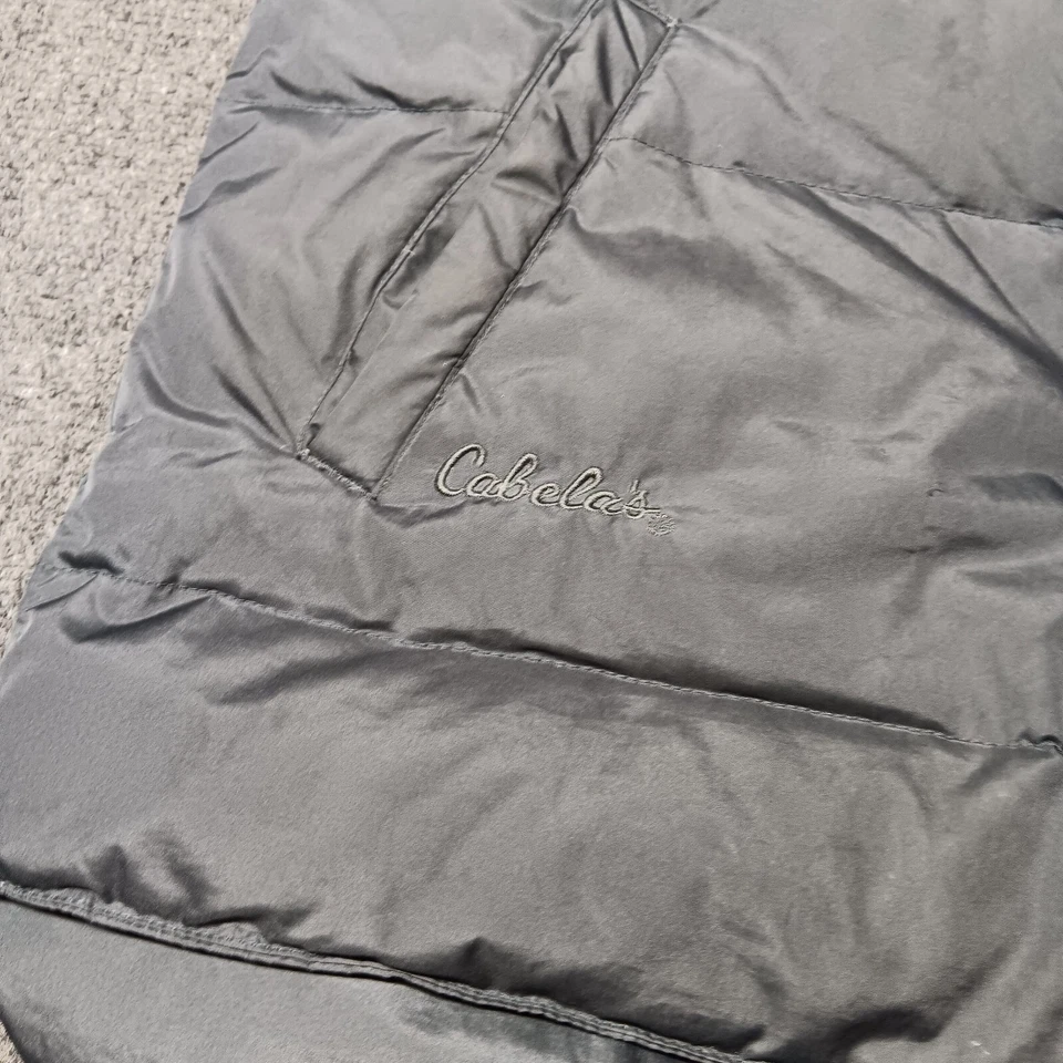 Cabelas Premier Northern Plumón de Ganso Chaleco Chaqueta Hombres Mediano Negro Cierre a Presión Foto 2 de 4