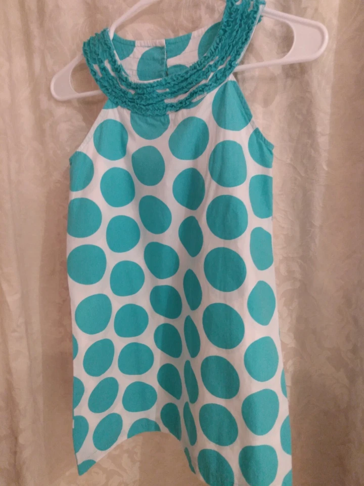 Vestido de algodón blanco azul lunares y volantes J caqui niñas 10 Foto 2 de 4