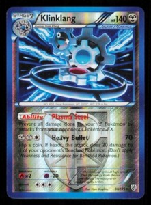 Pokemon Card Klinklang 90/135 Plasma Storm Rare LP Reverse Holo Foil BW 2012