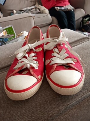 Womens Size Red Canvas Polka Dot Pumps CATH KIDSTON