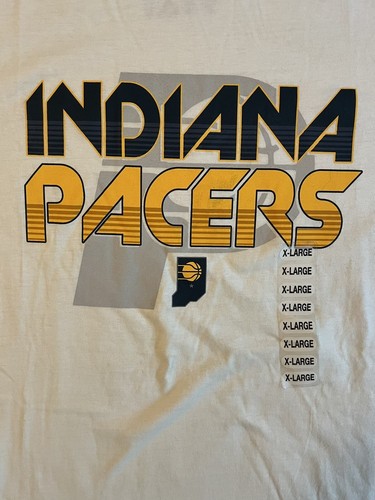 47 Brand NBA Indiana Pacers White Ghost Logo Tee Short Sleeve T-Shirt Size XL - Picture 4 of 9