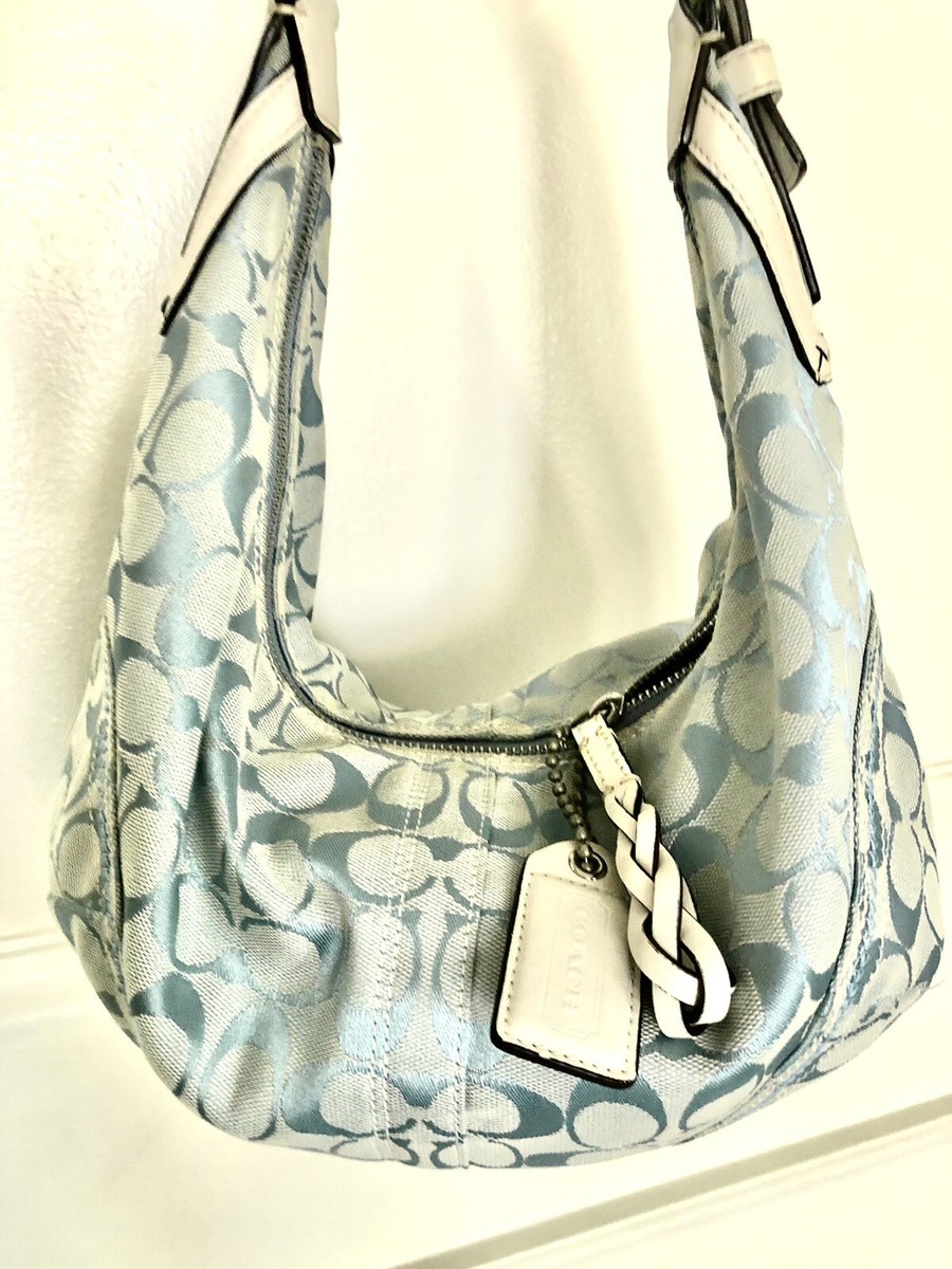 VTG Light Blue Coach Handbag Soho Hobo Bag In Signature VTG Light Blue Coach Handbag Soho Hobo Bag In Signature