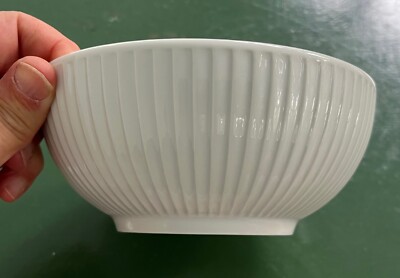 Pillivuyt France Plisse White porcelain Salad Cereal Soup Serving Bowl