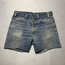 Vintage 70s Levis Denim Jeans Shorts Orange Tab made in USA size 34