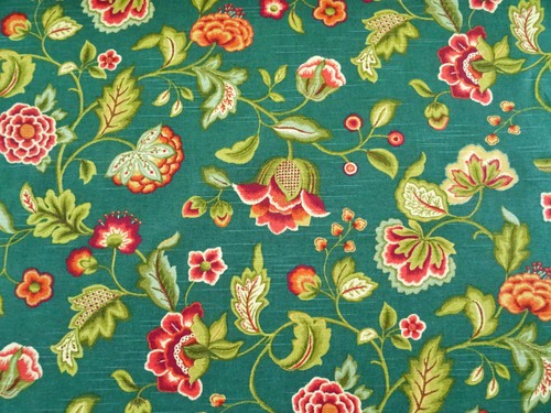 RICHLOOM MYSTERY GROTTO GREEN SLUB COTTON FLORAL UPHOLSTERY FABRIC BTY 242FS - 第 1/5 張圖片