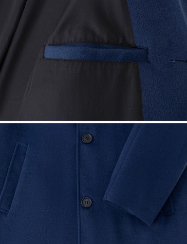 Giacca militare Wantdo uomo monopetto pea coat antivento colletto dentellato - Foto 28 di 30