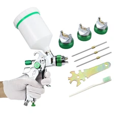 Professional HVLP Air Paint Spray Gun Set Gravity Feed Car Auto Painting Sprayer