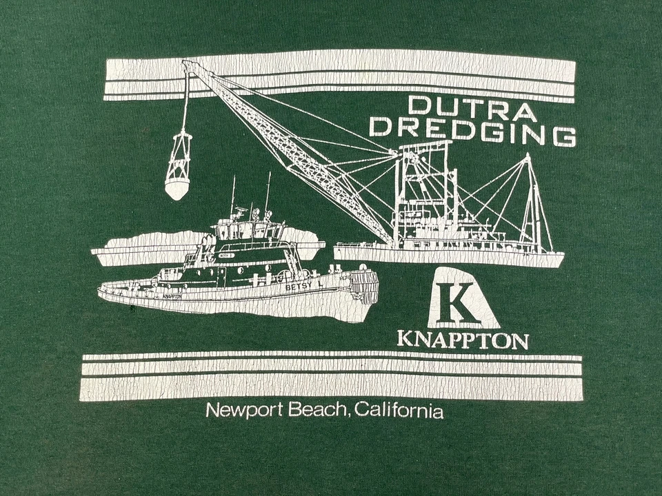 Camisa de dragado vintage DUTRA adulto XLarge verde NewPort Beach California para hombre Foto 2 de 4