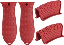 4 Pcs Silicone Hot Handle Cover, Assist Pan Holder for Cast Iron Skillets and Tr