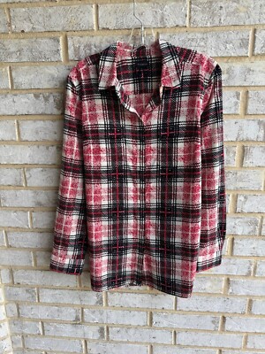 Talbots Long Sleeve Button-Down Multicolor Plaid Shirt Women's Size L