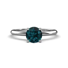 Round London Blue Topaz 6.50 mm Solitaire Engagement Ring in 14K Gold JP:290080