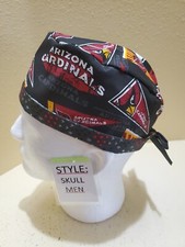 Arizona Cardinals Pennant NFL Men's Skull/Chemo Surgical Scrub Hat/Cap Handmade