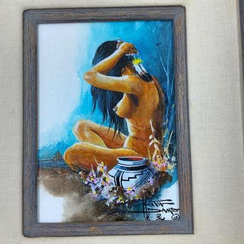 Pintura Acrílica Original Keith Winterhawk Adams "Alabado sea Dios" Mujer Desnuda Certificado de Autenticidad - Imagen 2 de 6
