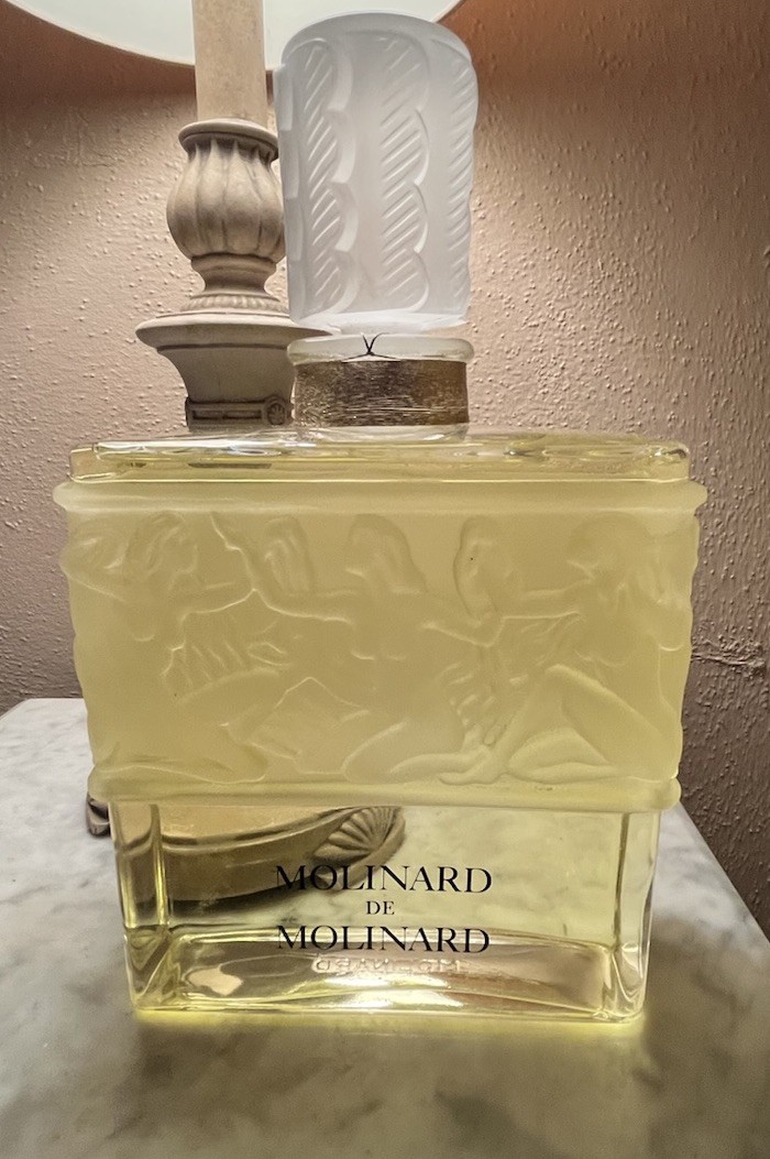 Huge Molinard Lalique French Crystal Perfume Factice Bottle