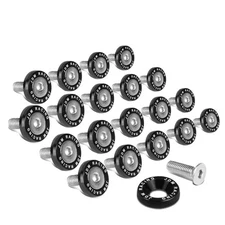 20PCS UNIVERSAL M6 X 1.0 BLACK ALUMINUM FENDER WASHERS BOLTS DRESS UP KIT 20MM