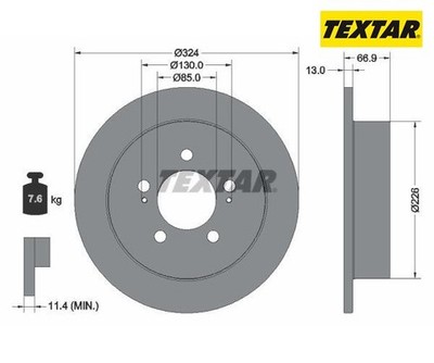 2 St. Bremsscheibe PRO TEXTAR 92347403 für Ssangyong Musso