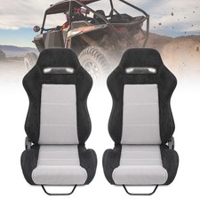 Universal Suedeblack White Plaid Adjustable Reclinable Racing Seats Wsliders
