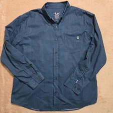 Huk Performance Shirt Mens XL Blue Long Sleeve Fishing Outdoors Button Up