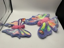 TY Beanie Babies Flitter & Beanie Buddie Flitter Butterfly Plushies With Tags