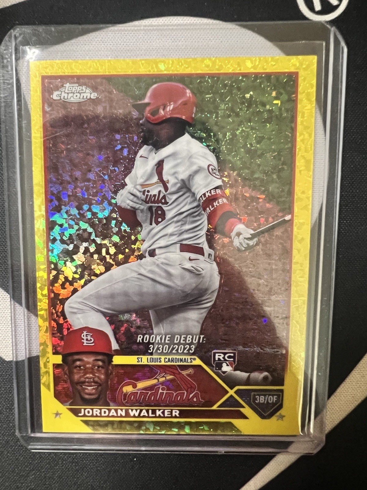 2023 Topps Chrome Update Jordan Walker Rookie Debut Yellow Mini-Diamond /75