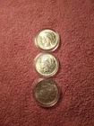 1x1922 1x1923 1x1924.3 total.silver peace dollar.90%silver uncirculated.wcase.