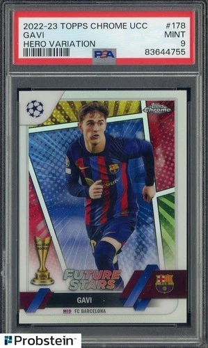 2022-23 Topps Chrome UCC Soccer Hero Variation #178 Gavi PSA 9 MINT
