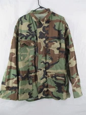 BDU Shirt/Coat Large Long Hot Weather Ripstop Woodland Camo USGI Army