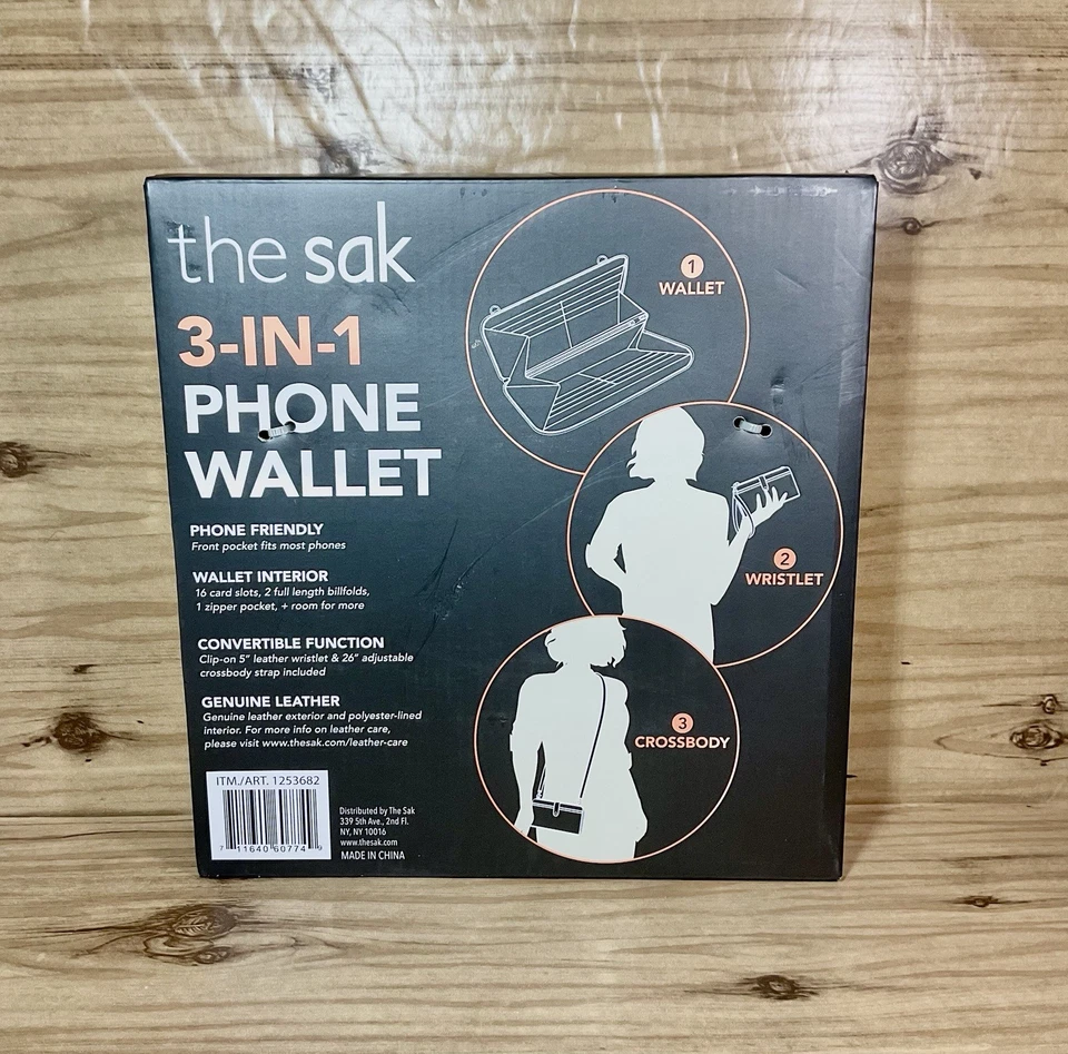 Bolso Bandolera de Cuero The Sak Cartera Metálico Plateado Bronce Tarjetas Telefónicas Correa Foto 2 de 4