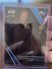 Mace Windu Blue Refractor 17/75- 2023 Topps Chrome Black