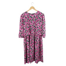 C&A Vintage Womens Pink Floral Pattern Dress Size 24