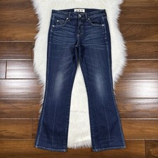 AMO Women  s Size 26 True Blue Jane Mid Rise Cropped Flare Denim Jeans