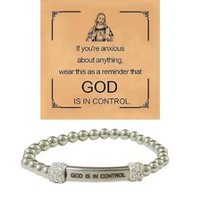 God Is In Control Bracelet, Gold Silver Tube Bracelets for Women Inspire Ch - 03