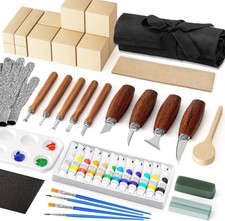 Wood Carving Kit, Wood Carving Tools Set with Carving Knives Detail Knives Bassw