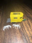 Vintage Matchbox Lesney #43  Pony Trailer With Horse Yellow Green Tow Hitch